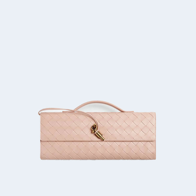 보테가 베네타 놋 롱 핸들 클러치 핑크